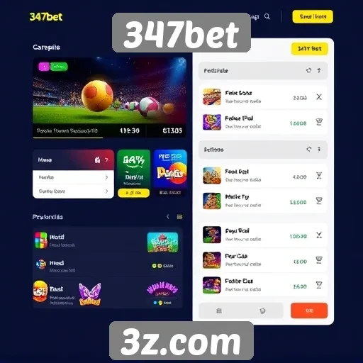 Interface e experiência do usuário no site 347bet